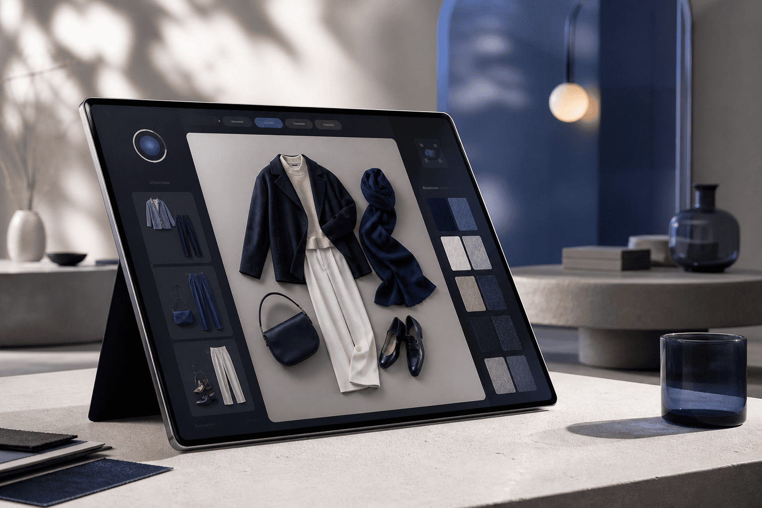 Alankar product visual on a studio device